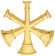THREE CROSSED BUGLES  DOUBLE CLUTCH PIN